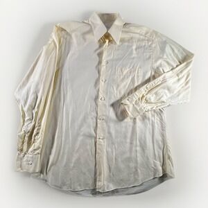 Ermenegildo Zegna Men's Dress Shirt Size 16‎ Yellow Long Sleeve Barrel Cuff